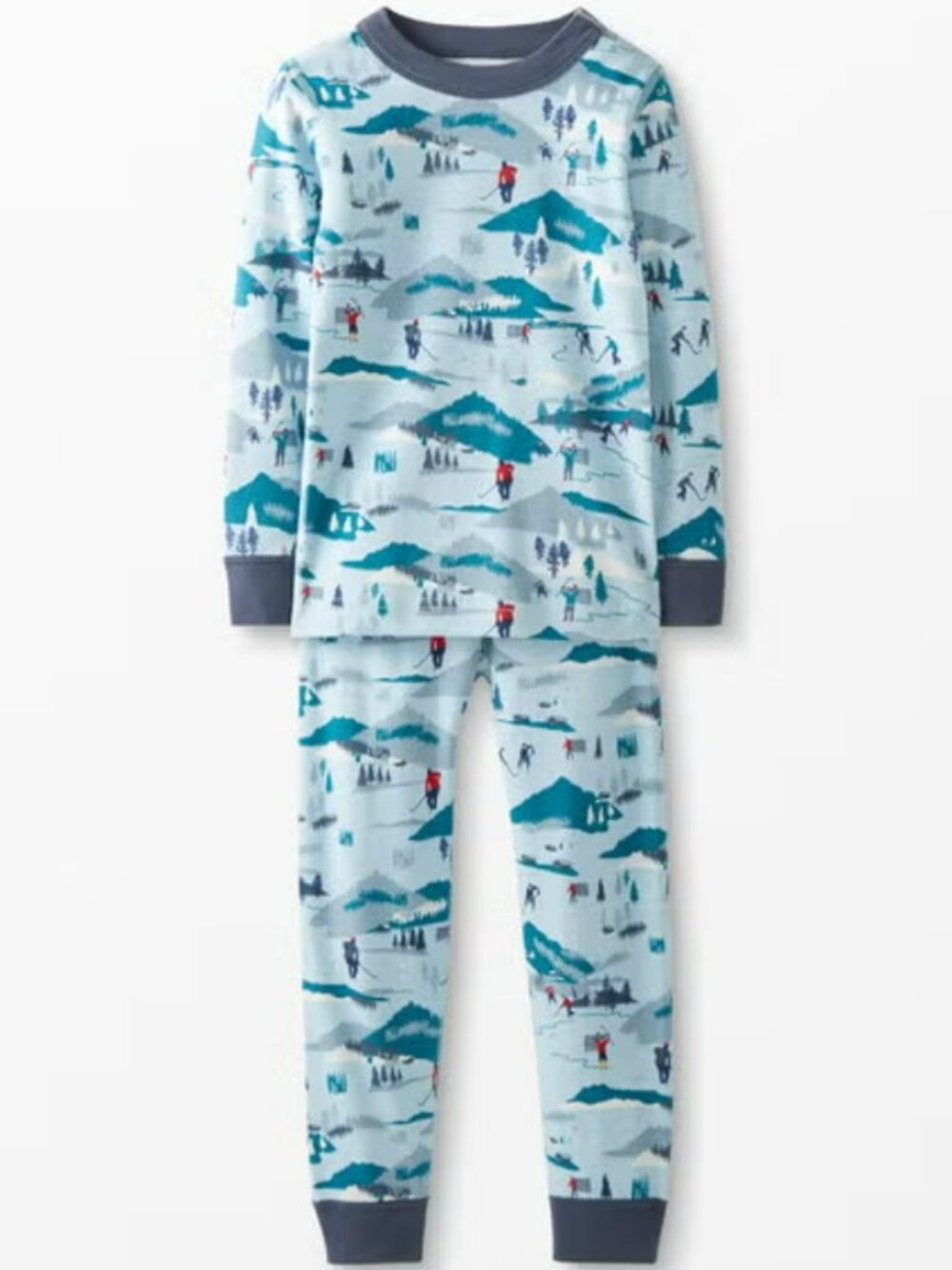 HANNA ANDERSSON Winter Games Long John Pajama Set - 130 cm (8) (PRE-LOVED)